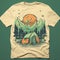 Ilkley Moor Campgrounds T-shirt With Sublime Wilderness Illustration