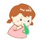 Ill girl vomiting cartoon