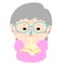 Ill grandmother runny nose cartoon