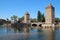ill river and medieval towers (covered bridges) - strasbourg - france