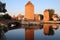 ill river and medieval towers (covered bridges) - strasbourg - france