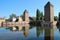 ill river and medieval towers (covered bridges) - strasbourg - france