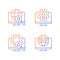 Illegal activities detection gradient linear vector icons set