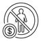 Illegal child work and employment black line icon. Restricting the hours that youth under 16 years of age can work. Pictogram for