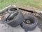 Illegal Dumping, Tires Near a Storm Sewer