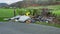 Illegal fly tipping in countryside