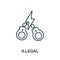 Illegal icon. Thin outline style design from corruption icons collection. Creative Illegal icon for web design, apps, software,