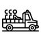 Illegal immigrants pickup icon, outline style