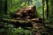 illegal logging and tree in a forest