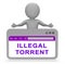 Illegal Torrent Unlawful Data Download 3d Rendering