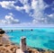 Illeta wooden pier turquoise sea Formentera