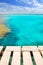 Illeta wooden pier turquoise sea Formentera