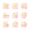Illicit import and its prevention gradient linear vector icons set