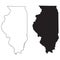 Illinois map on white background. Illinois state sign. outline Illinois map symbol. flat style