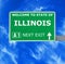 ILLINOIS road sign against clear blue sky