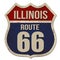 Illinois, Route 66 vintage rusty metal sign