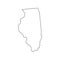 Illinois - U.S. state. Contour line in black color. Vector illustration. EPS 10