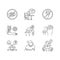 Illness types linear icons set