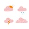 illstration vector of weather icons, Weather flat vector icons set