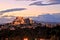 Illuminated Acropolis in Athens, Greece at dusk