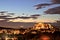 Illuminated Acropolis in Athens, Greece at dusk