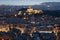 Illuminated Acropolis in Athens, Greece at dusk