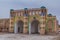 Illuminated ancient gate in Khiva, Uzbekist