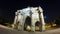 Illuminated Arc de Triomphe du Carrousel at night timelapse hyperlapse