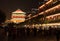 Illuminated Bell tower in Xian, China at night