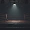 Illuminated Boxing Ring for a Dynamic Fight Night. Generative AI.