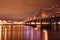 Illuminated bridge crossing over the Illinois river