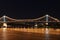 Illuminated Brisbane bridge at night