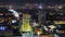 Illuminated builrings and traffic on the roads timelapse from rooftop at night in Astana. Kazakhstan capital