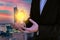 Illuminated bulb in businessman hand  liken his new idea