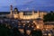 Illuminated castle Urbino Italy