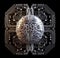 Illuminated Circuit-Board Brain in a Swirling Vortex AI Generated