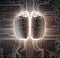 Illuminated Circuit-Board Brain in a Swirling Vortex AI Generated