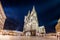 Illuminated Cologne Cathedral at night