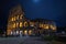 Illuminated Colosseum at night, long exposure