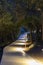 Illuminated concrete path in the morning in Croatia