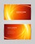 Illuminated curved glossy lines burning energy business card template vector background