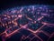 Illuminated Cyber City: Exploring the Virtual Reality Landscape through Holographic Light Grids - Generative AI