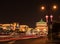 Illuminated drum tower in Xian, China at night