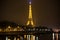 Illuminated Eiffel tower at night