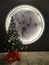illuminated full moon image around the hall for Christmas celebration