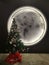 illuminated full moon image around the hall for Christmas celebration