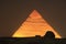 Illuminated Giza Pyramid, Egypt