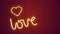 Illuminated and glowing LOVE neon sign Valentines Day concept