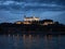 Illuminated gothic renaissance baroque medieval Bratislava castle Bratislavsky hrad fortress during blue hour