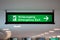 Illuminated green emergency exit sign